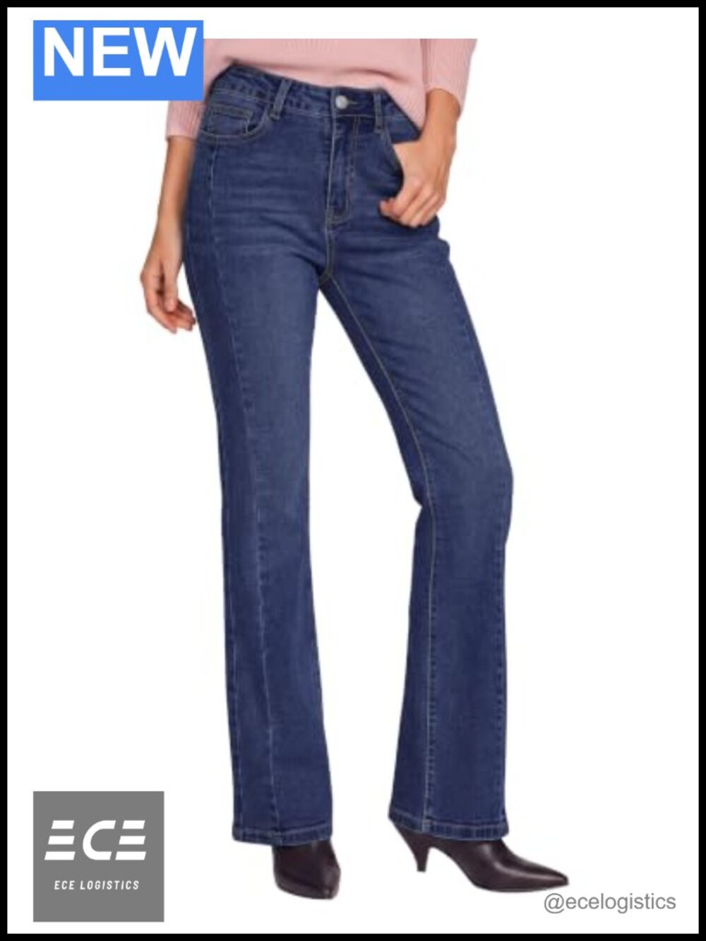 High Waisted Bootcut Jeans Stretchy Denim Pants 30" Inseam
